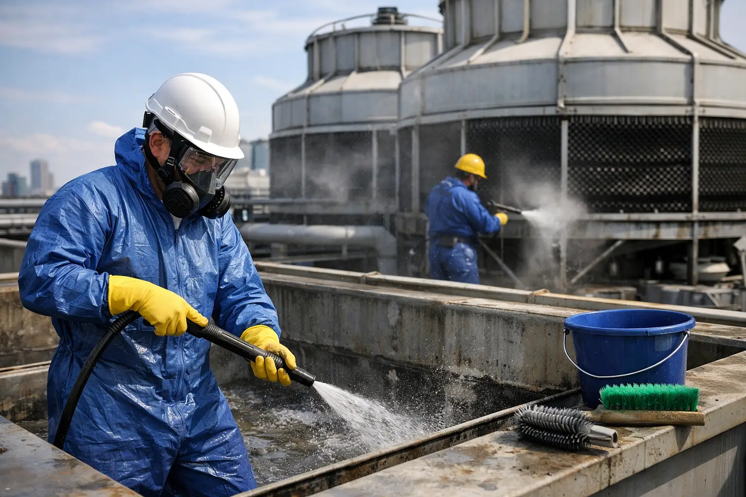 冷卻塔清洗程序怎樣做？由停機消毒、除垢到復位的現場實務與檢查重點